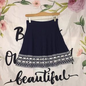 Navy Blue with White Design Skirt